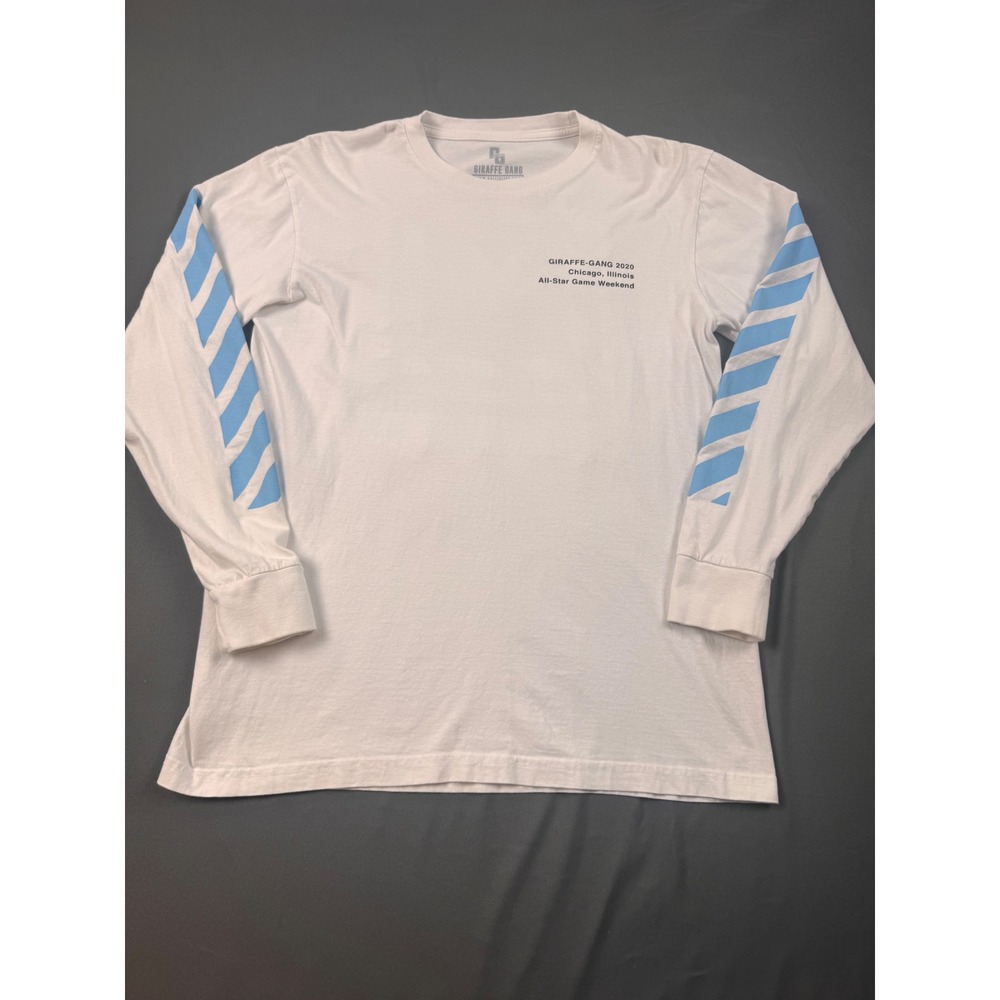 Giraffe Gang 2020 Chicago All-Star Game Weekend Long Sleeve‎ Shirt White Mens M
